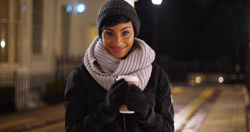 Knit-beanies with short hair