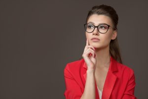 Long Layered Side-Swept Bangs with Glasses