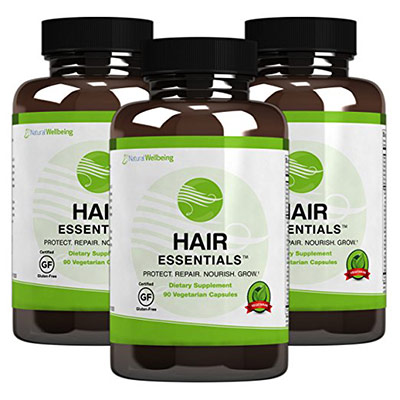 Hair Essentials Natural Herbs and Vitamins (3 bottles)