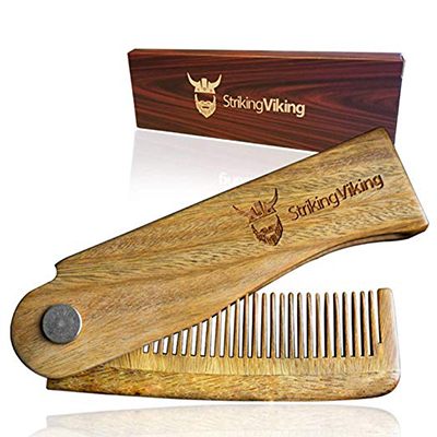 Striking Viking Folding Wooden Comb