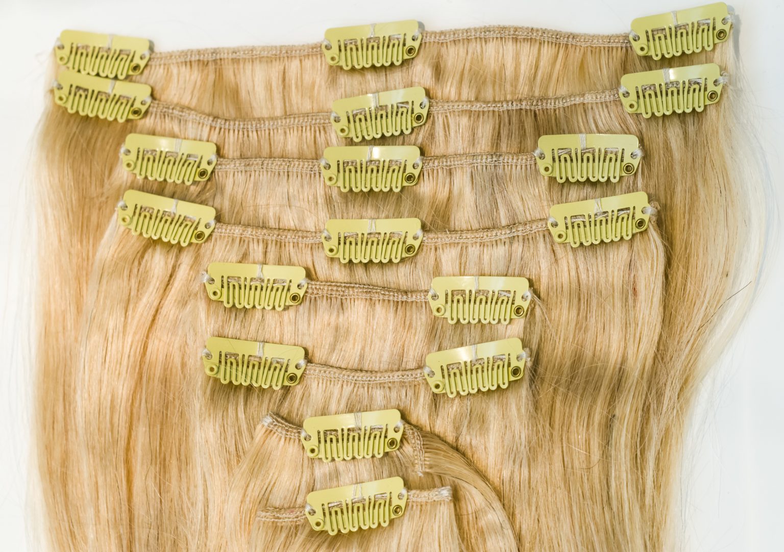 8. Blonde Clip In Hair Extensions Synthetic - wide 6