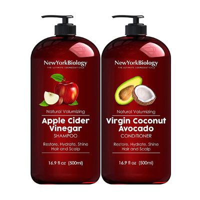 New York Biology Apple Cider Vinegar Shampoo and Coconut Avocado Oil Conditioner